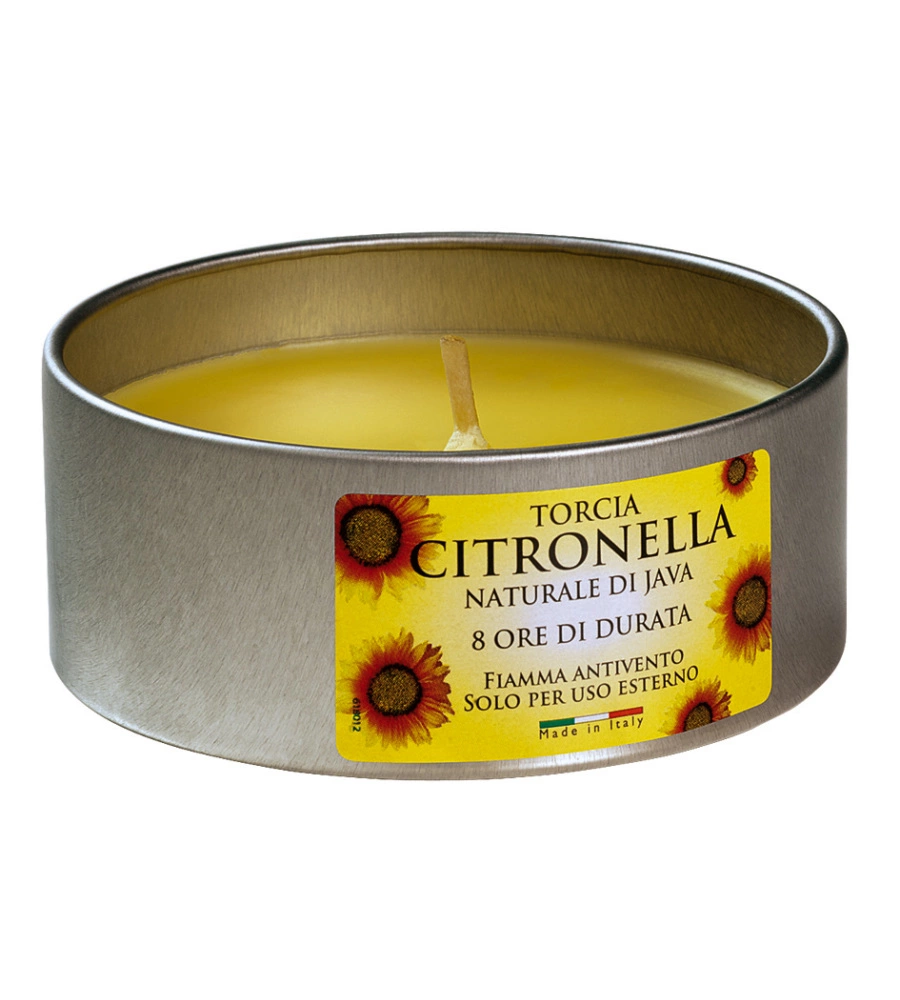 Candela alla citronella "siros" in alluminio, 9,5x9,5x4 cm